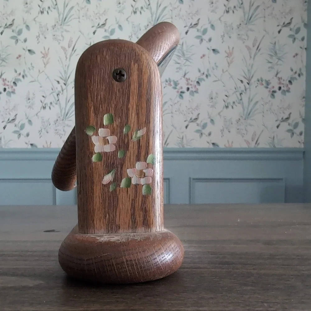 Gale Blashka Vanity‎ Mirror Floral Hand Painted Wood Swivel~ Vintage Dual Sided